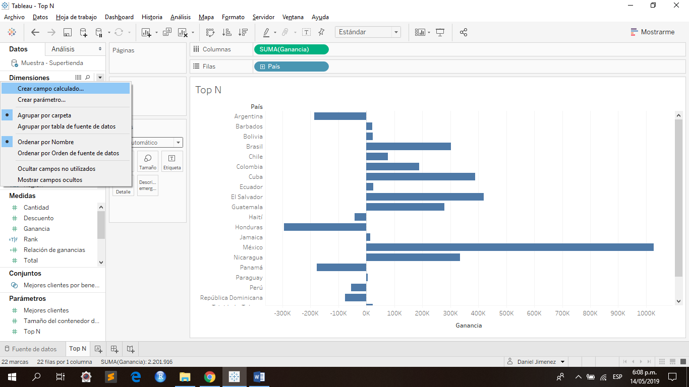 ¿Cómo crear un TOP N Rank en Tableau? Modux