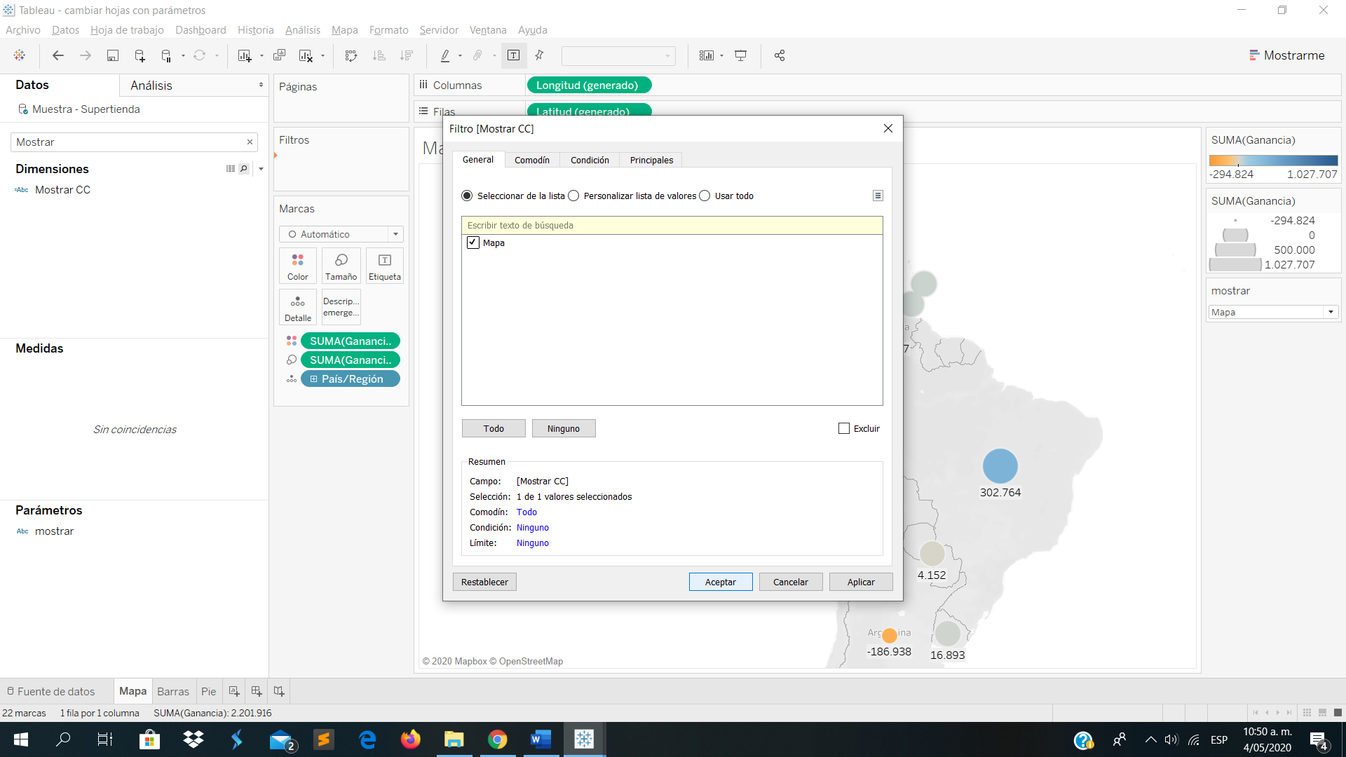 Intercambiar Hojas Tableau 7