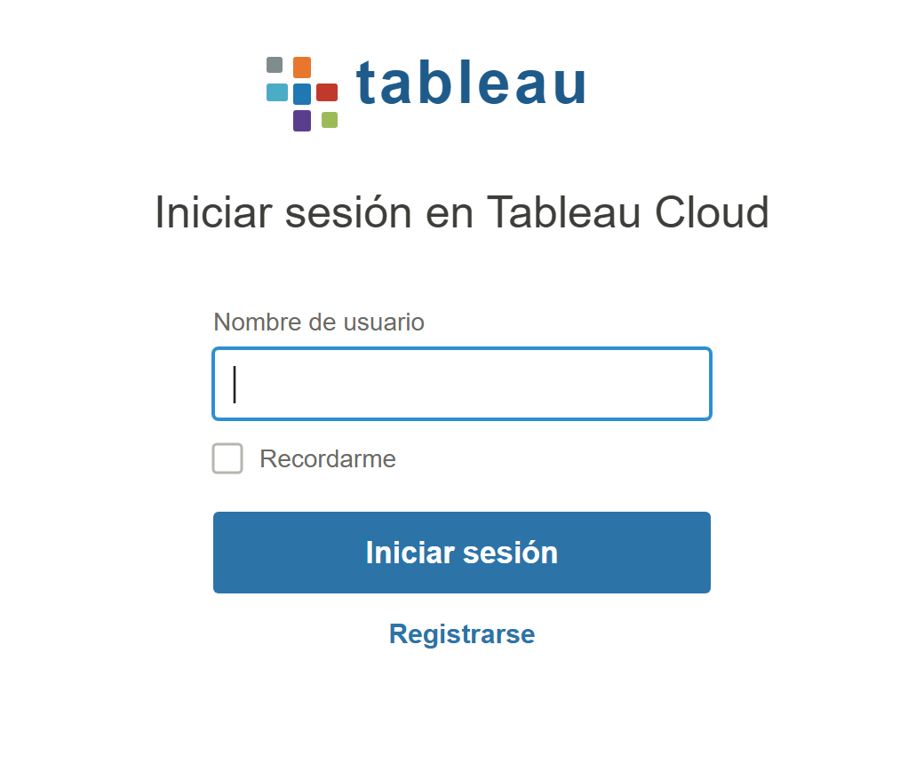 Pantalla de inicio de sesión de Tableau Cloud para autorizar el conector MCP
